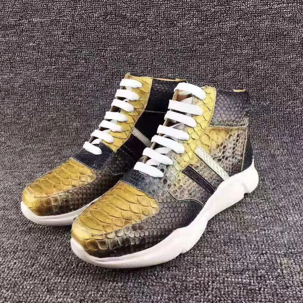 Мужские ботинки наивысшего качества из 100% натуральной кожи питона и змеиной
