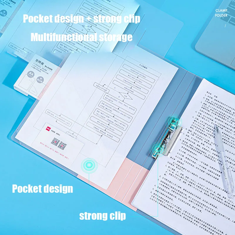 

A4 Transparent Cute File Folder Single Strong Clip Large Capacity Plate Music Paper Clamp Portfolio Office Supplies Stationery
