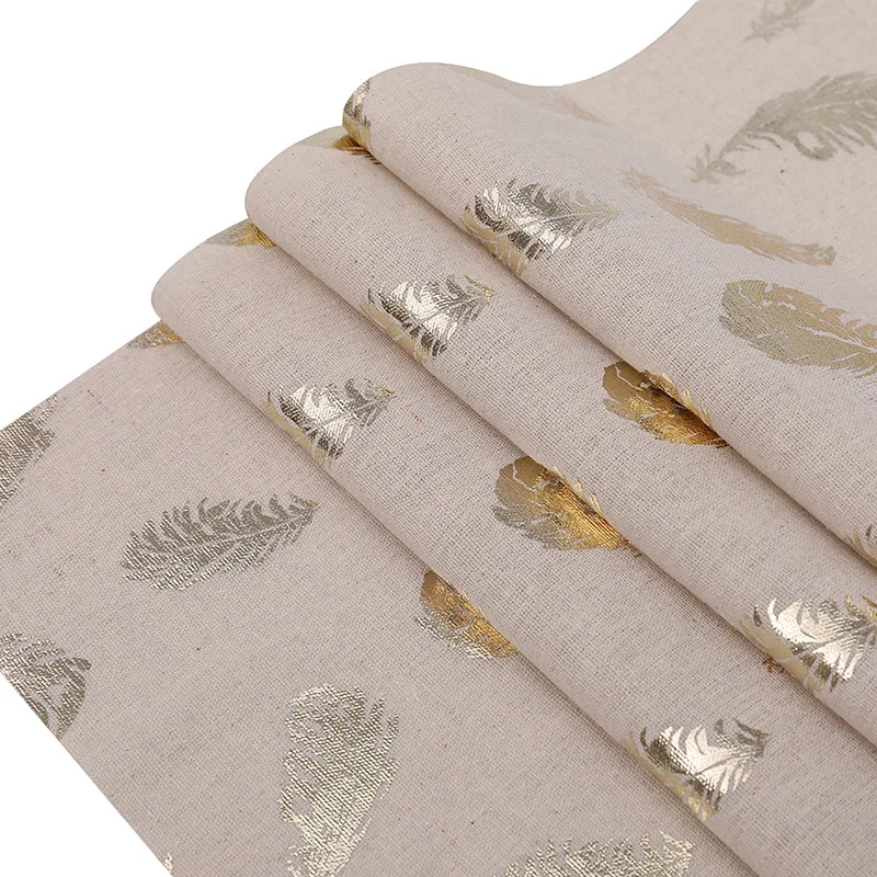 Высококачественный Рождественский настольный флаг с перьями хлопковая льняная