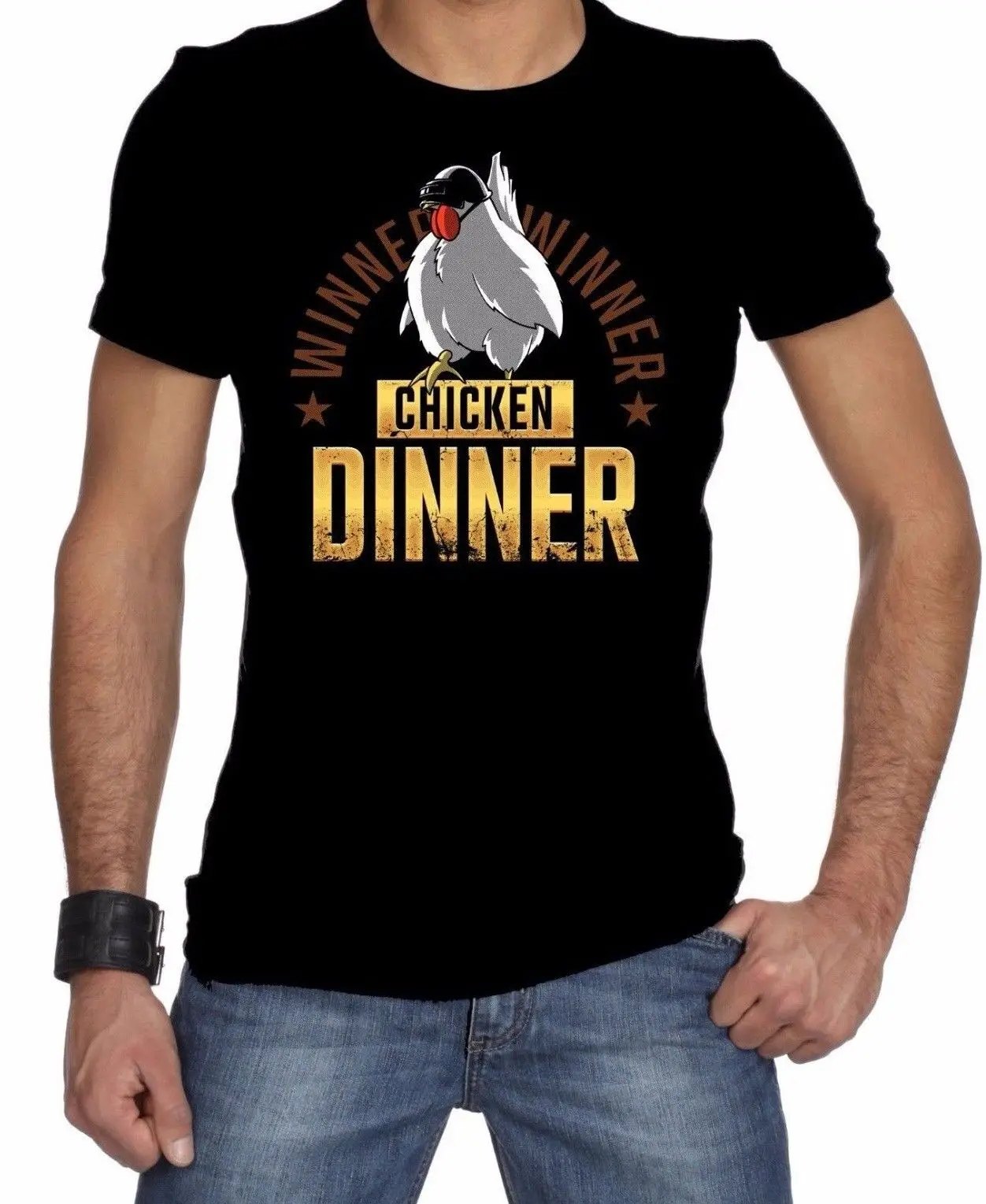 Популярный! Победитель Куриный Ужин взрослая футболка PUBG мужская женская