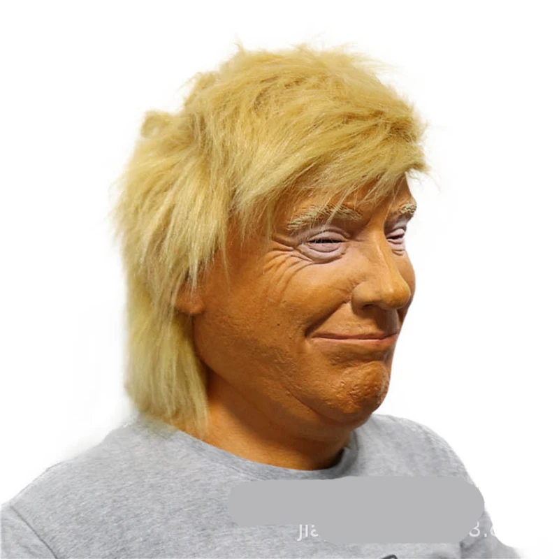Президент Транг Трамп маска игрушки Косплей желтые волосы латексная головные