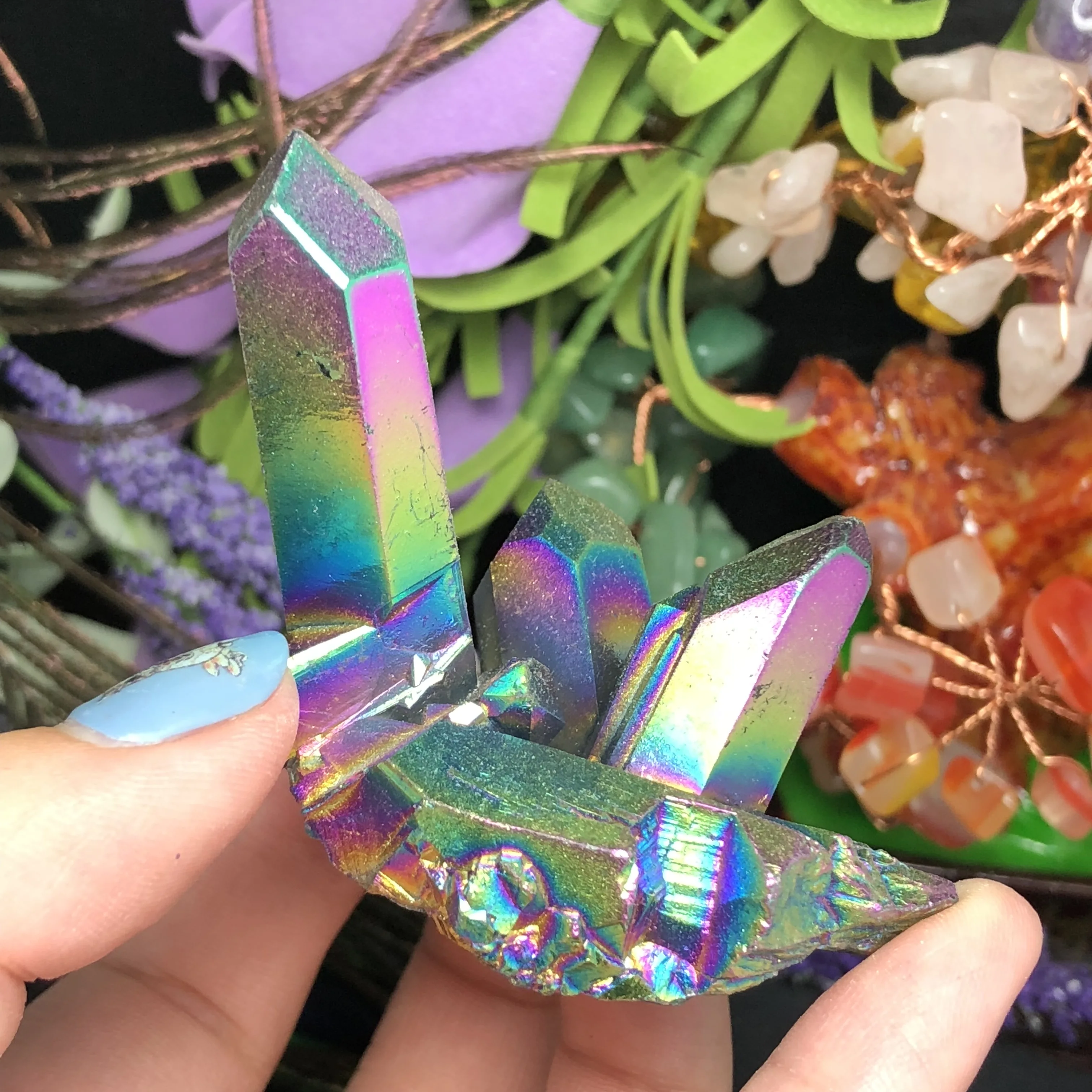 Натуральный из металла с гальваническим покрытием цветной кристаллический