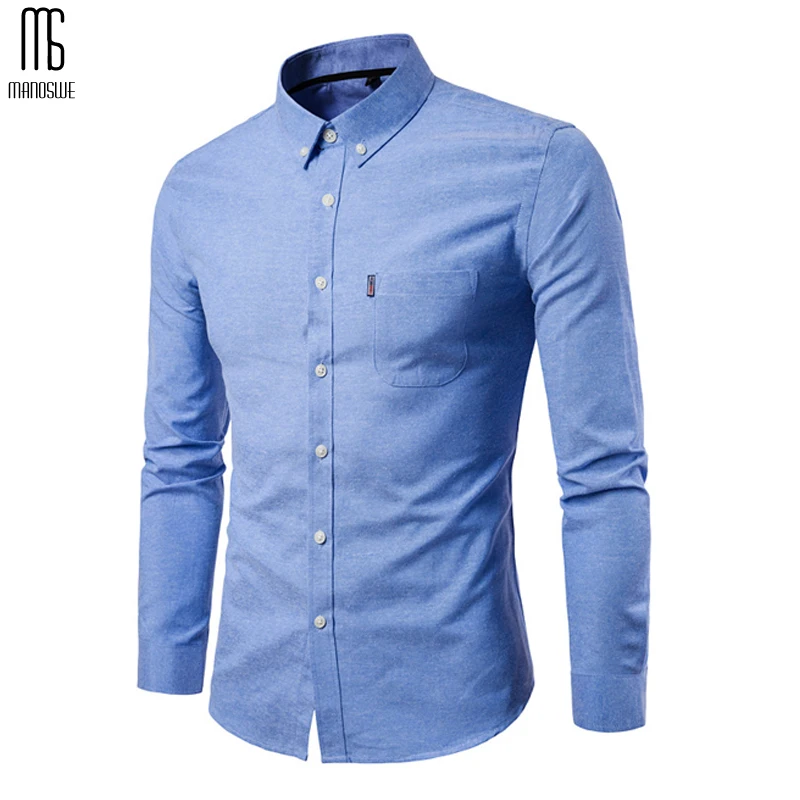 Мужская рубашка с длинным рукавом Manoswe белая Повседневная деловая из ткани