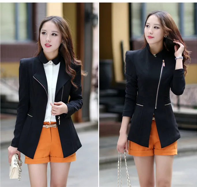 Женская рабочая одежда куртка пальто весенний женский Блейзер черный элегантный