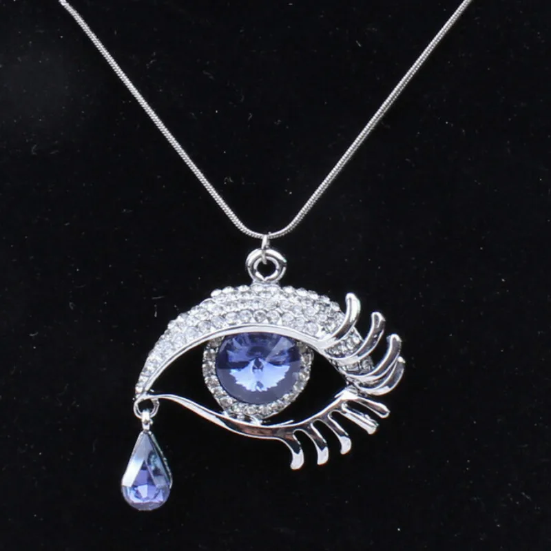 Мода сплав микро вставка Циркон длинный свитер цепи волшебный глаз красочные