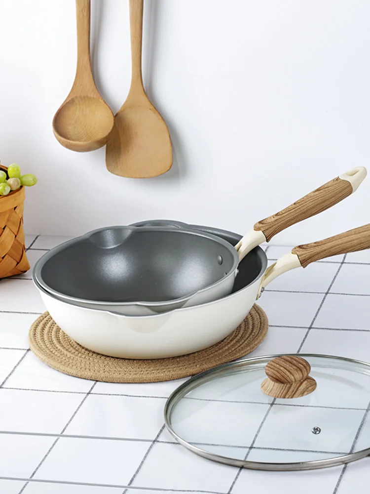 Домашняя каменная антипригарная сковорода Maifan набор для жарки двойного