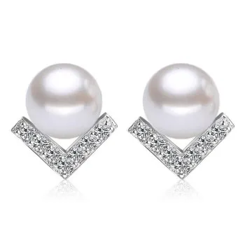 

Fashion Sweet Design Pearl Earrings Ladies Ladies Earrings Triangle V-shaped Ladies Earrings C73QYGF Earrings for Women