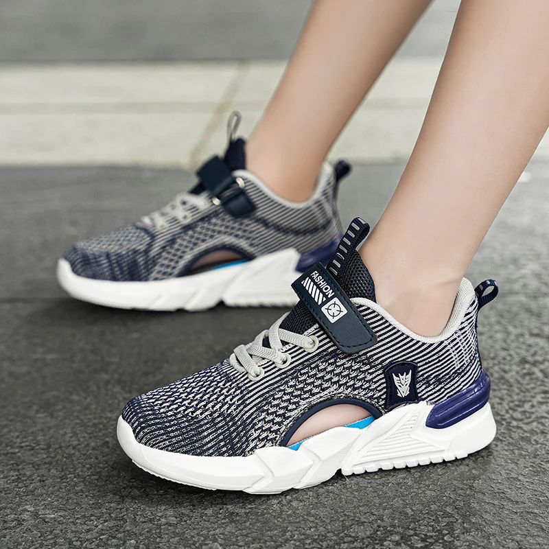 

2021 New Summer Teenager Sneakers for Boys Breathable Designer Shoes Kids Hook & Loop Boy Running Shoes Soft Sole Kid Sport Shoe