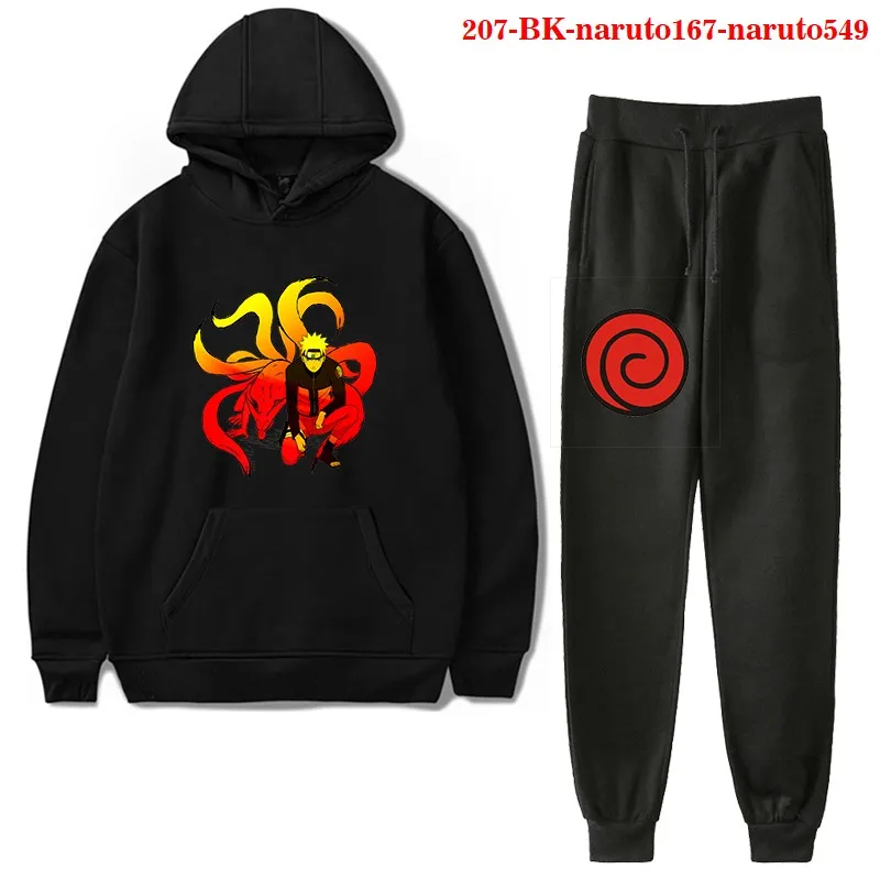 

Anime Women Fleece Hooded Hoodie Naruto Suits 2 Pieces Sets Casual Tracksuit Hoodie Sweatshirt Pants Plus Size Naruto Anime Sets