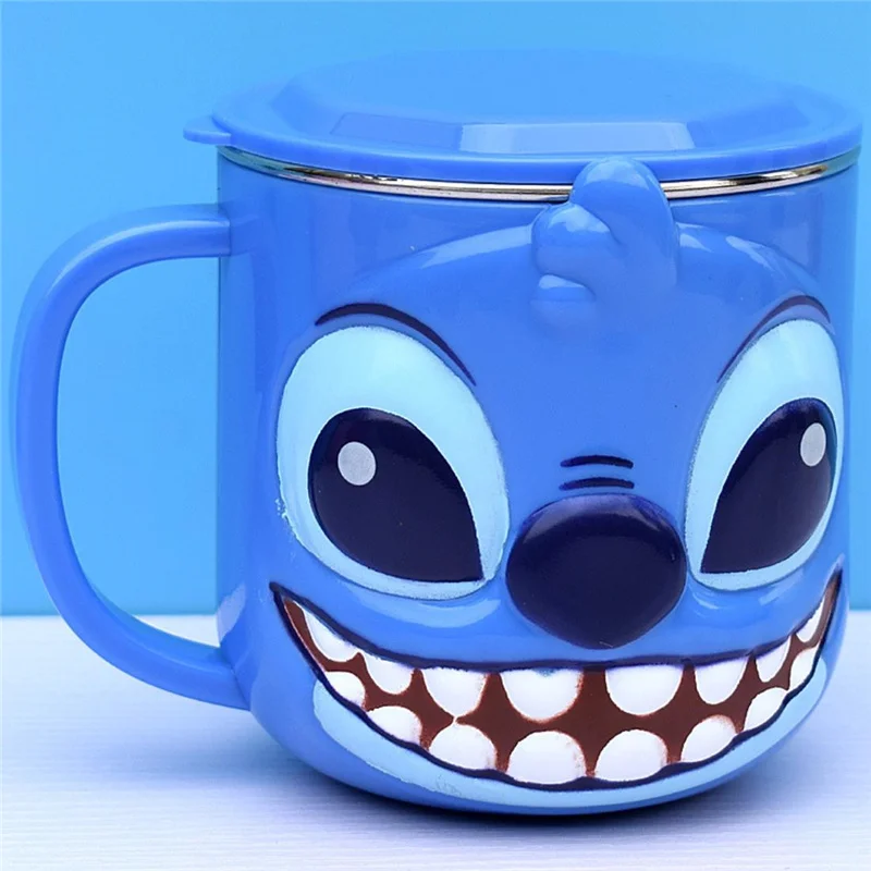 Disney Cartoon Anime pattern Stitch Mickey ElsaStainless Steel Mugs for Children Elsa Cars Snow White Princess Cups Gifts | Игрушки и