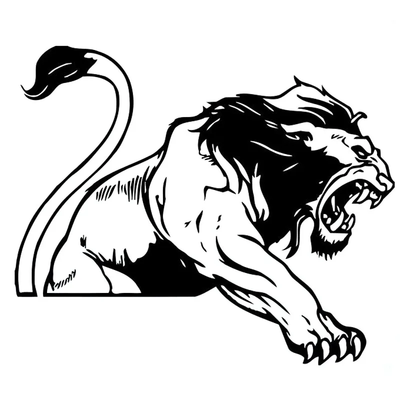

PREDATOR ANIMAL LION NON GENERAL Black Silver Vinyl Decal Car Sticker 19X16CM