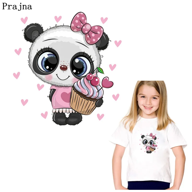 Prajna Милая панда Железный На переноске виниловые термо мультфильм нашивки в форме