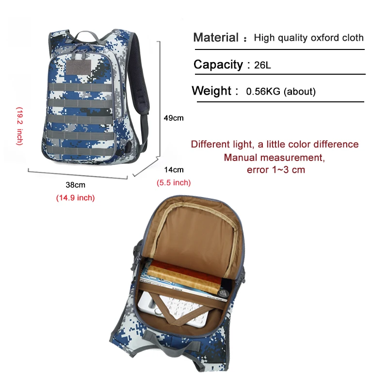 Камуфляжный холщовый водонепроницаемый и прочный рюкзак новая мужская женская