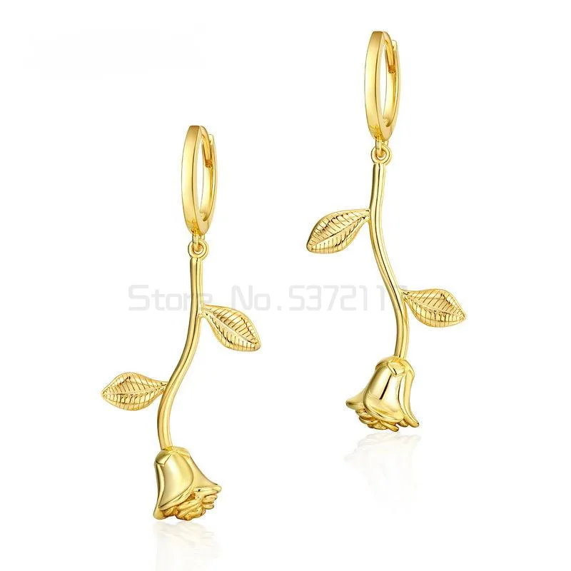 

925 sterling silver rose-shaped earrings, fine engagement jewelry, for Valentine's Day