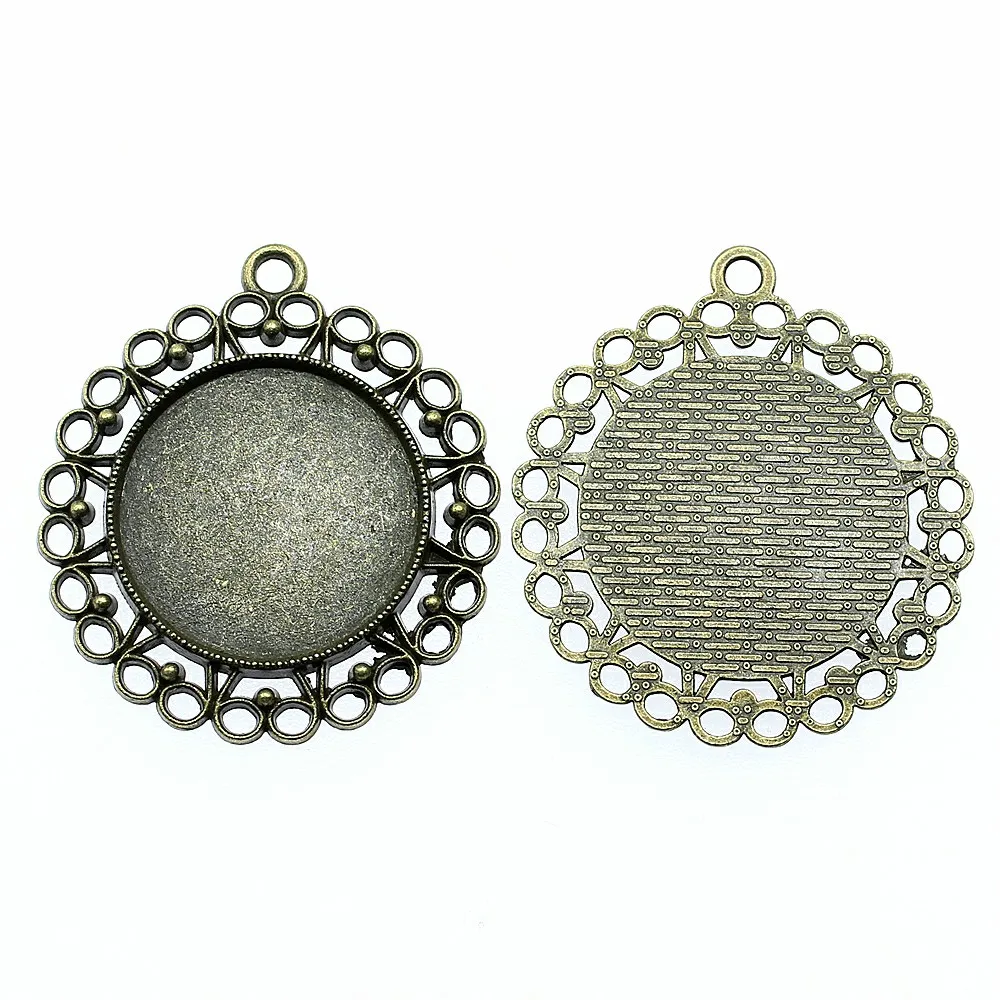 

4pcs Vintage Style Base Setting Jewelry Accessories Antique Bronze Plated Fit 25mm Round Jewelry Making