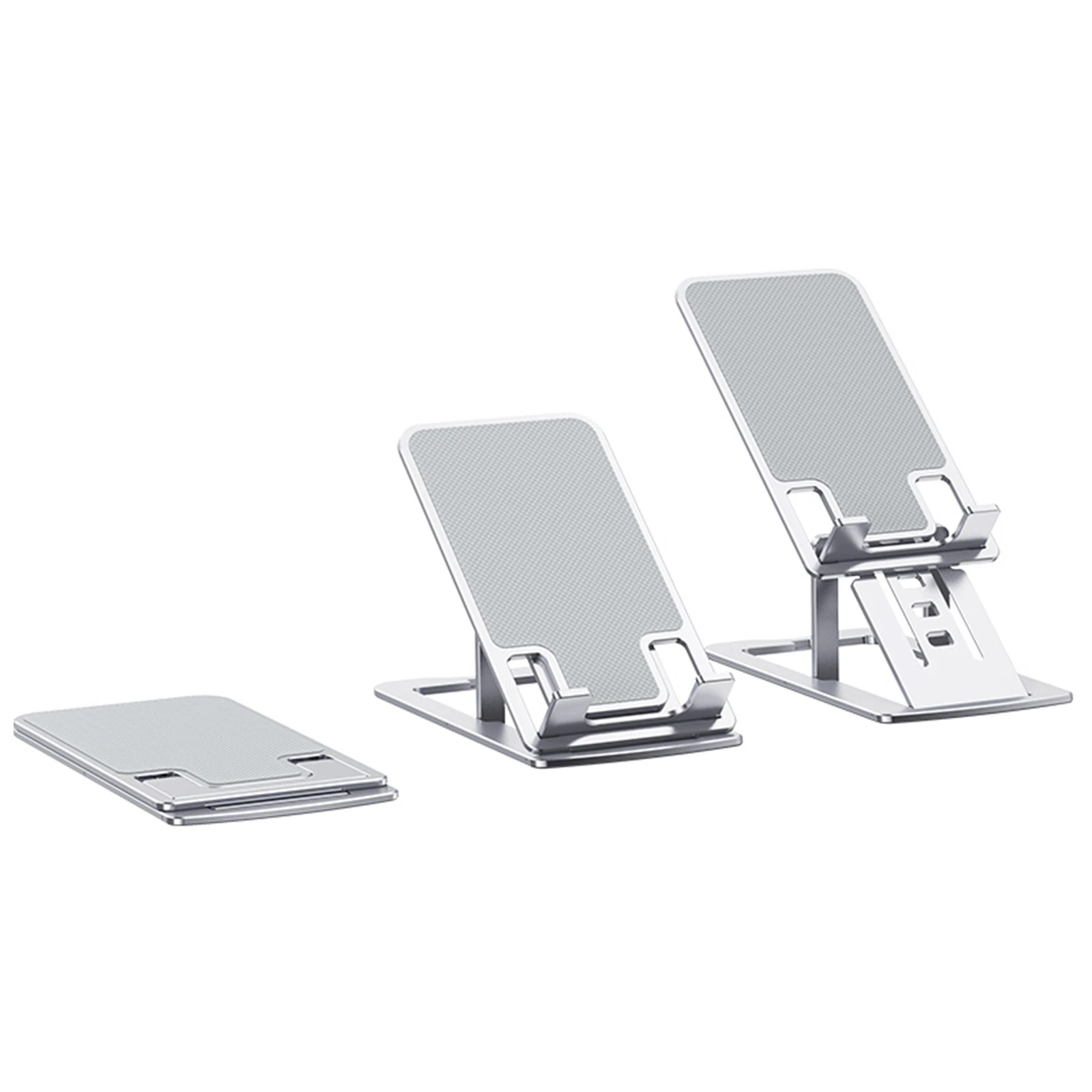 

Foldable Cell Phone Stand Portable Aluminum Holder Computer Stand Silver Compatible With Iphone 7-speed Adjustment Phone Holder