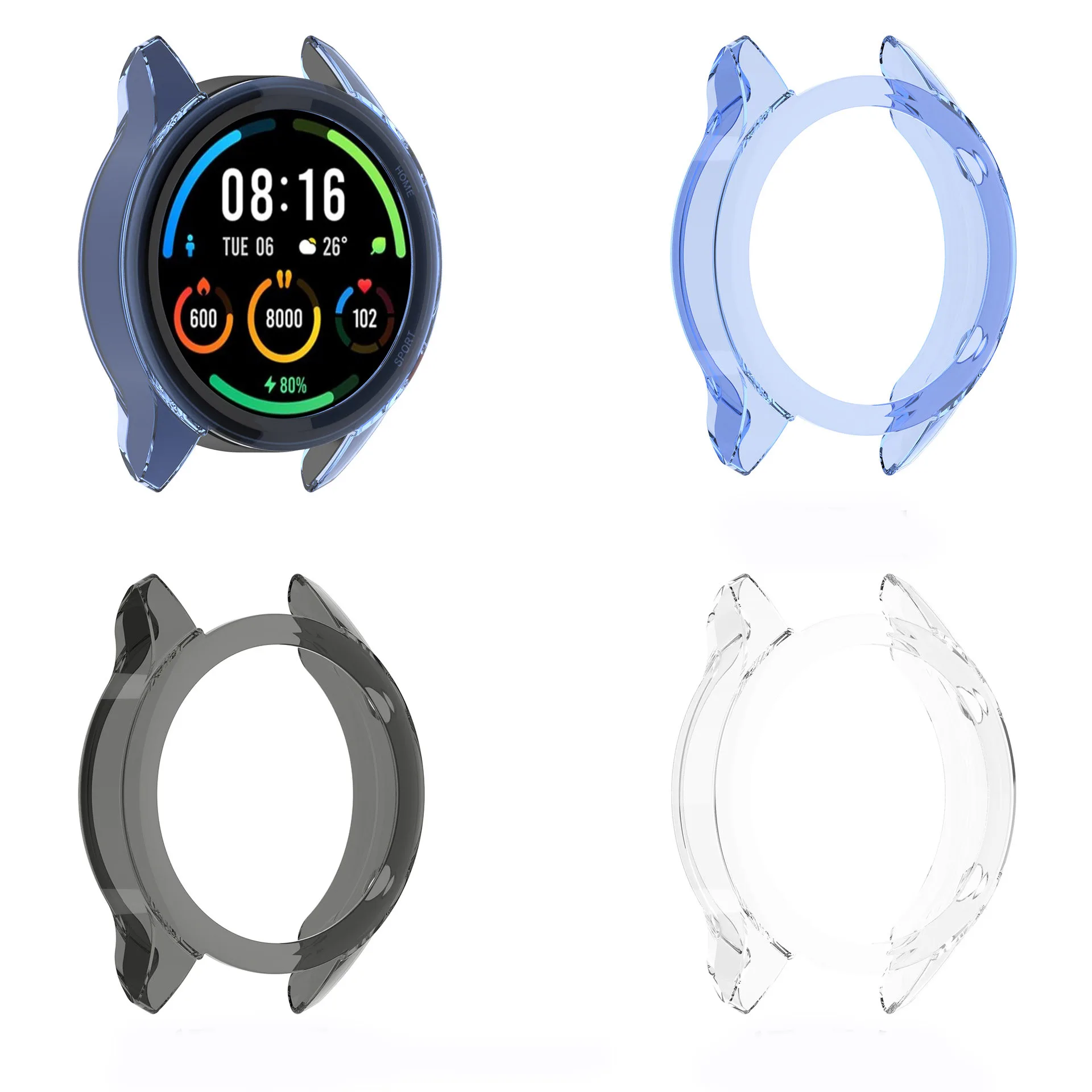 

TPU Soft Full Edge Protector Smartwatch Case Shell Frame For Xiaomi Mi Watch Global Sport Smart Watch Protective Bumper Cover