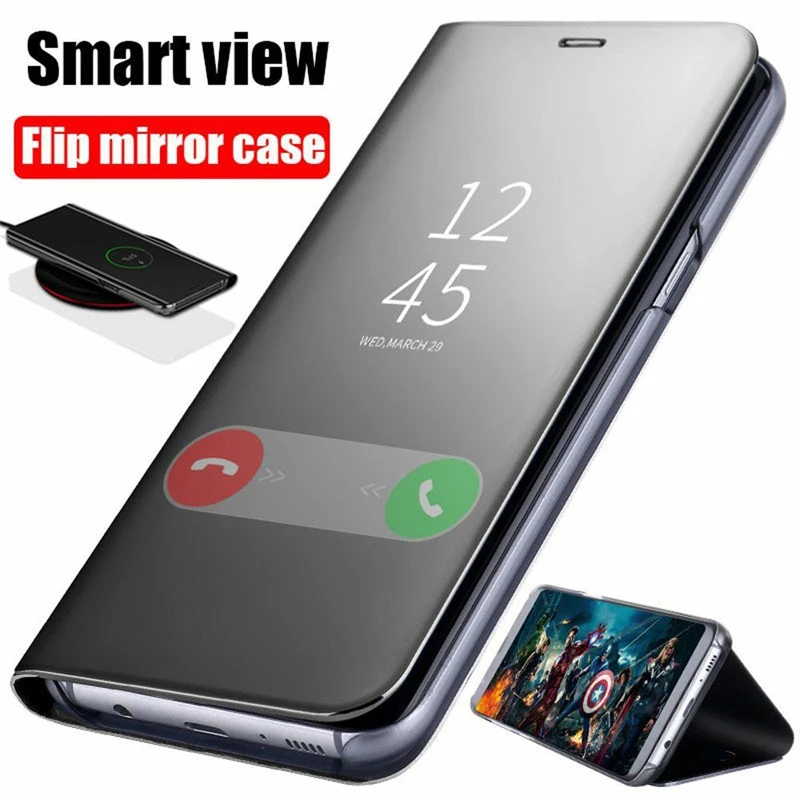 Умный зеркальный флип чехол для Samsung Galaxy S8 S9 Plus S10 S10e S7 Edge S6 Note 9 8 5 4 3 A6 A8 A7 A9 Star 2018