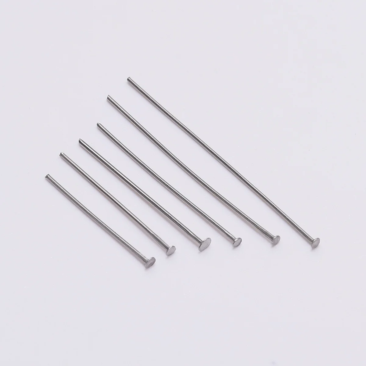 

100Pcs 18MM-70MM Stainless Steel Headpin Earrings Beading Eye Pins Flat Head Pins For DIY Jewelry Making Finding Accessories