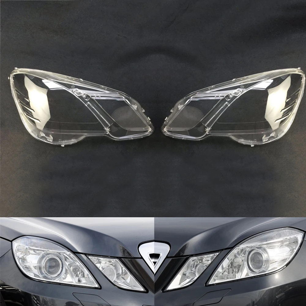 A Pair Для Mercedes-Benz W212 E200 E260 E300 E350 2009 2010 2011 2012 автомобильные фары прозрачные линзы Авто оболочка Крышка - Цвет: A Pair
