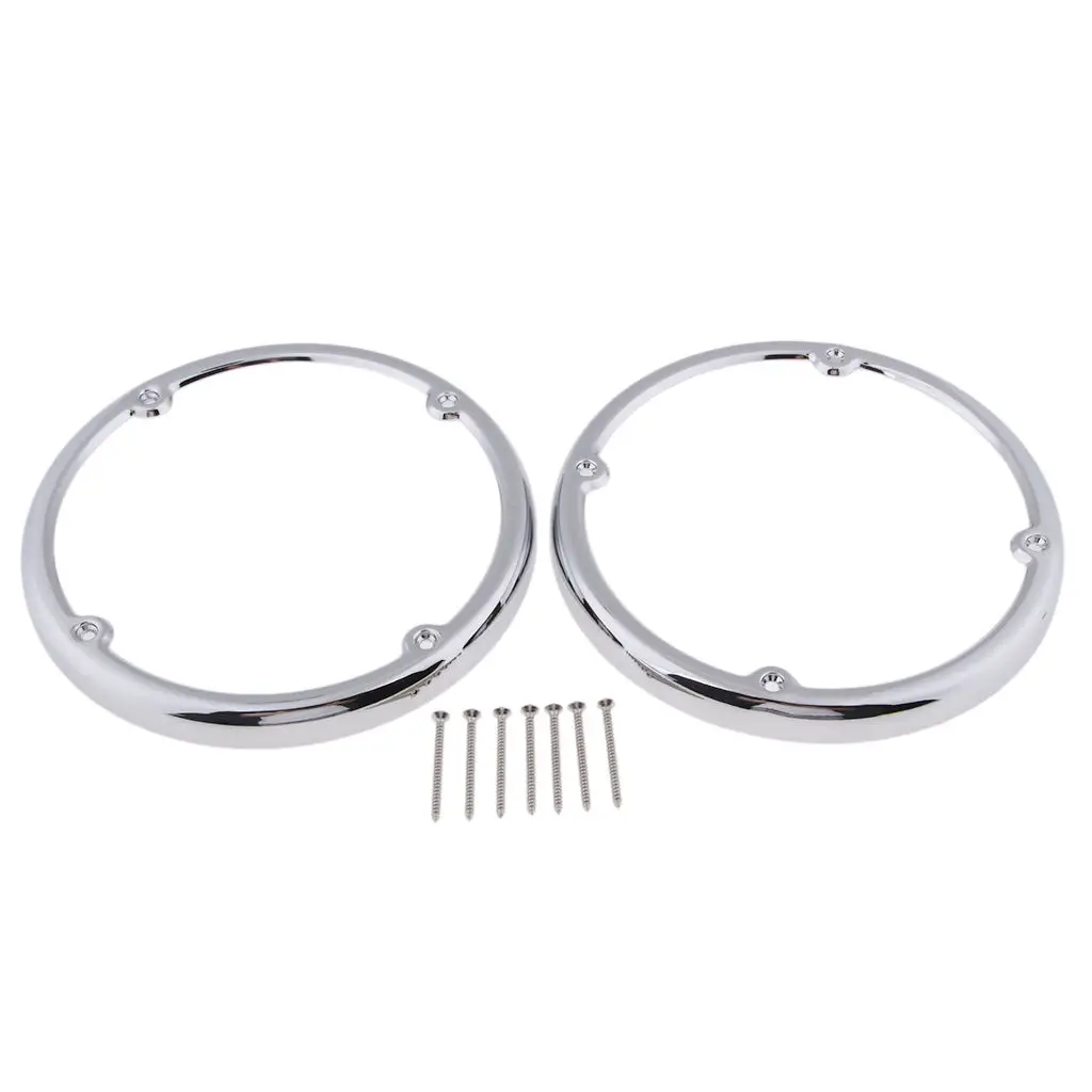 

dolity 2x Chrome Speaker Grill Cover Trim for FLHTCU FLHR FLTR