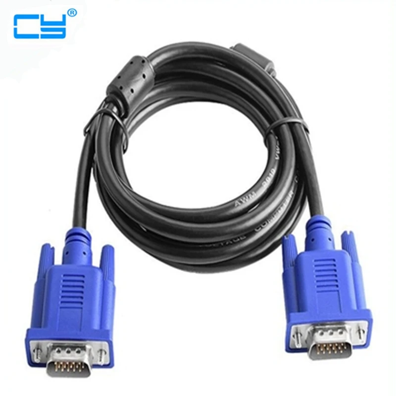 Новый VGA кабель мужчин и фиксированный с винтом HD tv Компьютер ТВ дисплей