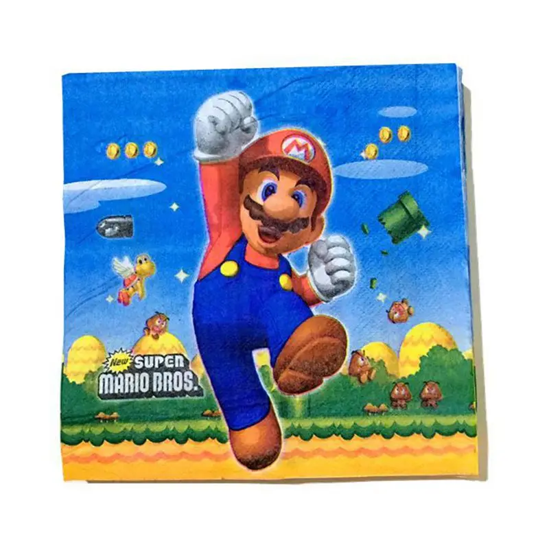 Тема &quotСупер Марио&quot одноразовый набор бумажные тарелки и стаканы салфетки