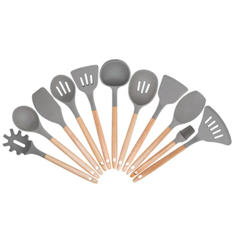 Кухонная утварь деревянная силиконовая кухонная антипригарная ложка ковш