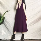 Платье ZANZEA женское вельветовое средней длины с капюшоном, повседневное однотонное платье без рукавов, с V-образным вырезом, оверсайз, весна 2021