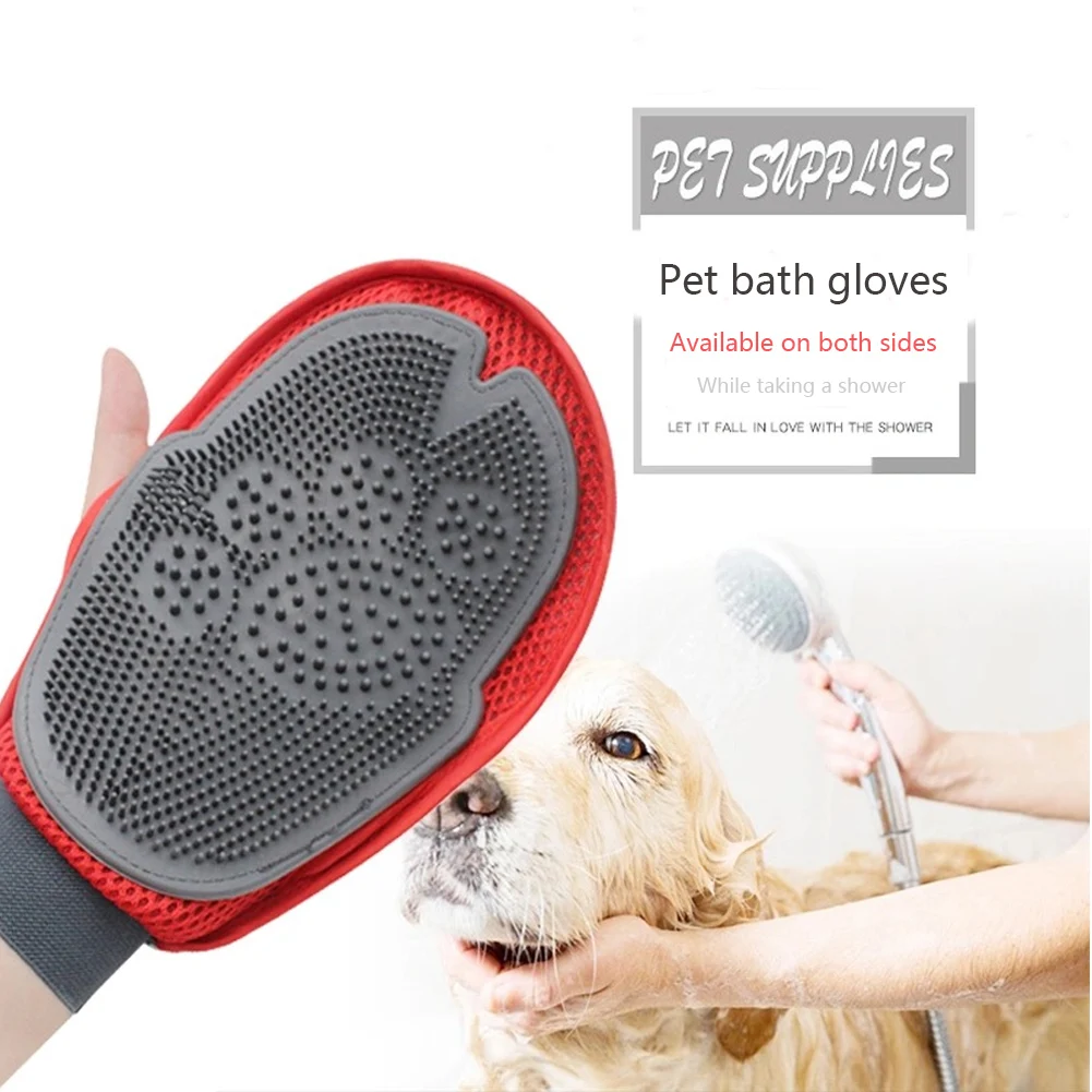 

Soft Mitt Cat Dog Grooming Glove Brush Deshedding & Massaging Tool For Long & Short Hair Pets Eliminates Shedding and Matting