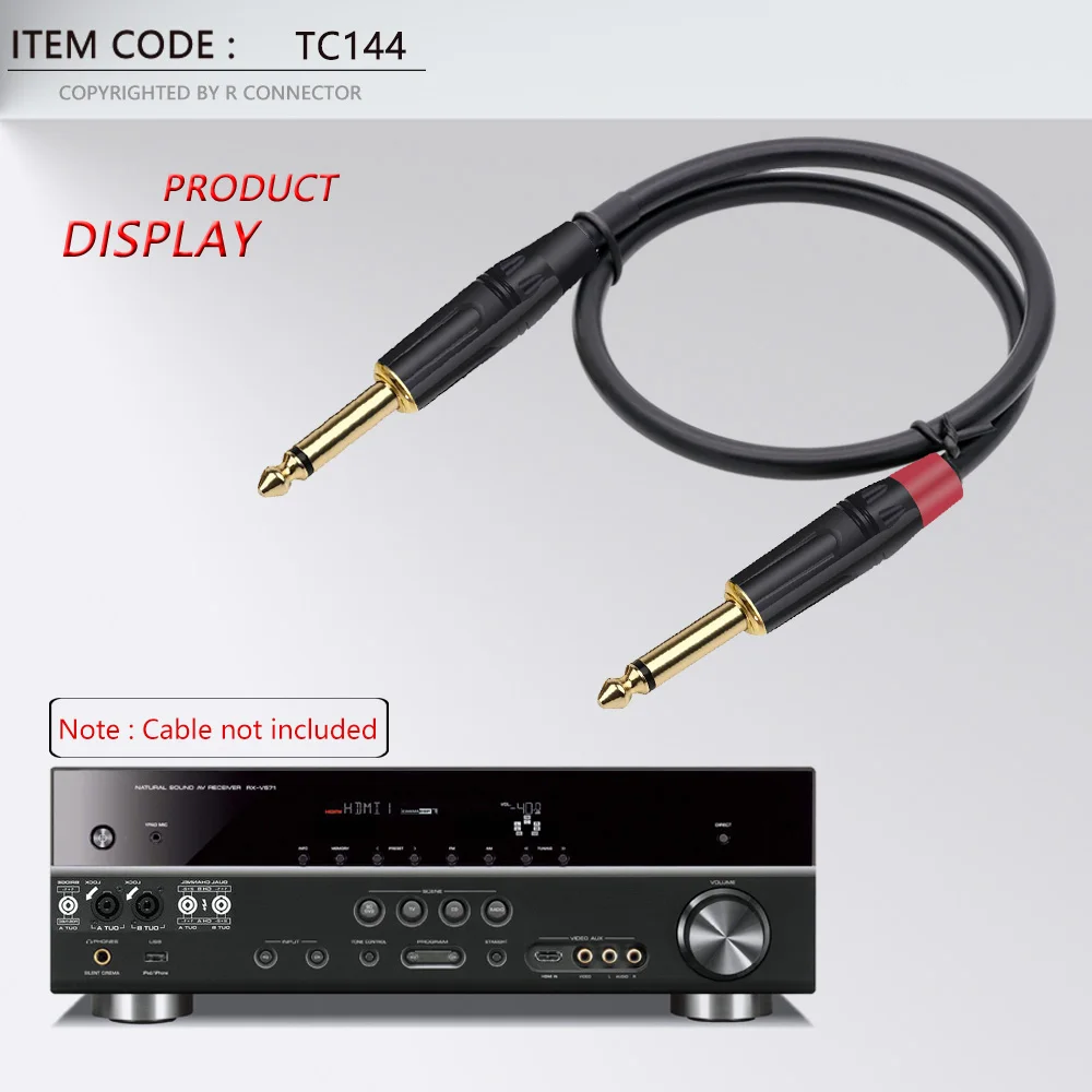 Разъем моно штекер позолоченный латунь 6 35 дюйма 10 шт. 3 мм 1/4 мм|connectors gold|pole