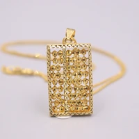 au750 pure 18k yellow gold pendant bless lucky abacus pendant men women gift 3 7 3 9g 3014mm
