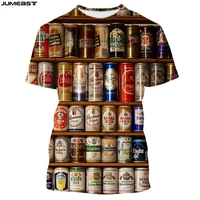 jumeast mens clothing womens t shirt 3d beer beverage can fashion summer short sleeve t shirt funny sport pullover tops tees