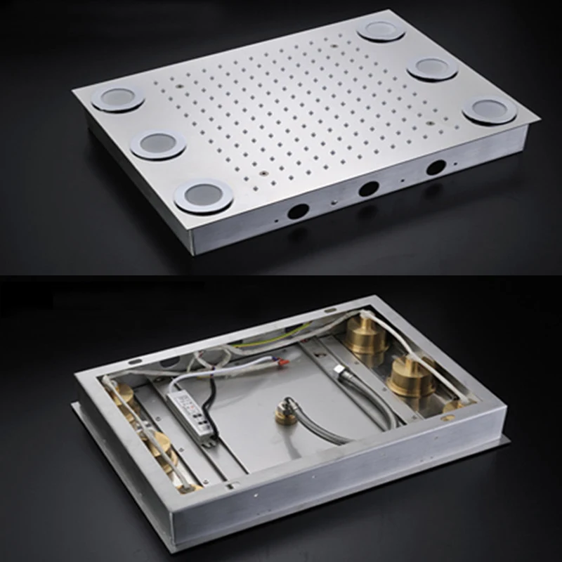 Термостатический душевой кран Встраиваемый светодиодный потолочный Душ с