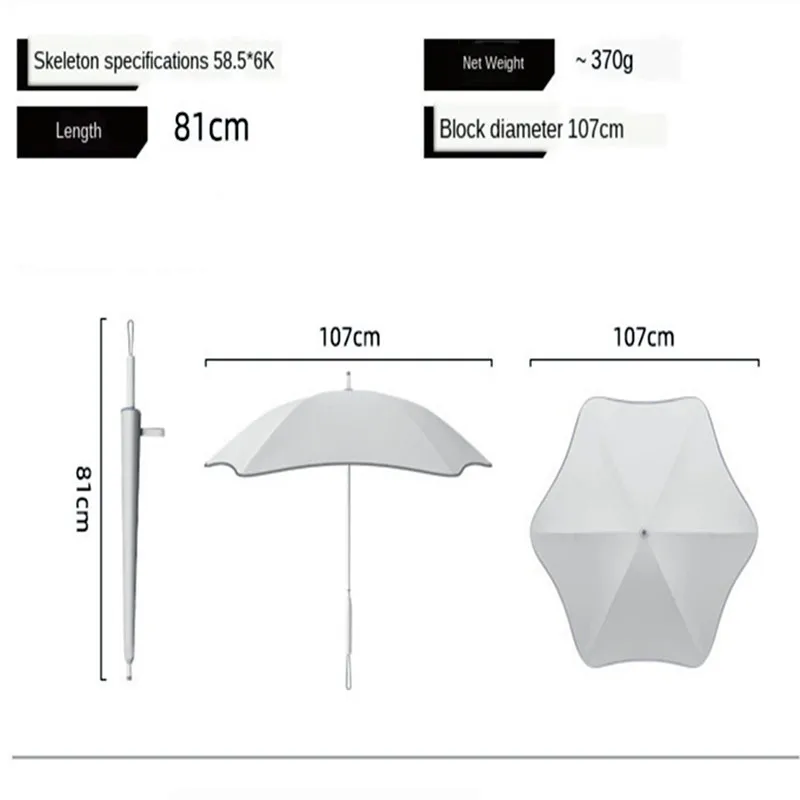 

New Safety Umbrella Hexagonal Round Corner Reflective Umbrella Super Typhoon Plum Blossom Umbrella Straight Handle Umbrella