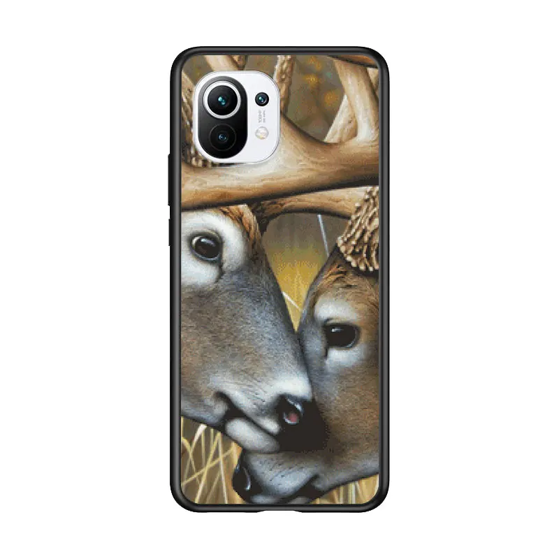 

Animal Deer Cute for Xiaomi Mi 11 10T Note 10 Ultra 5G 9 9T SE 8 A3 A2 A1 6X Pro Play F1 Lite 5G Black Phone Case