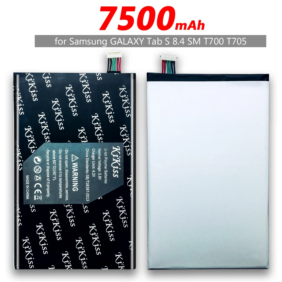 KiKiss Батарея для samsung GALAXY Tab S 8,4 SM T700 T705 планшет Батарея 7500 мА/ч, EB-BT705FBC EB-BT705FBE SM-T700