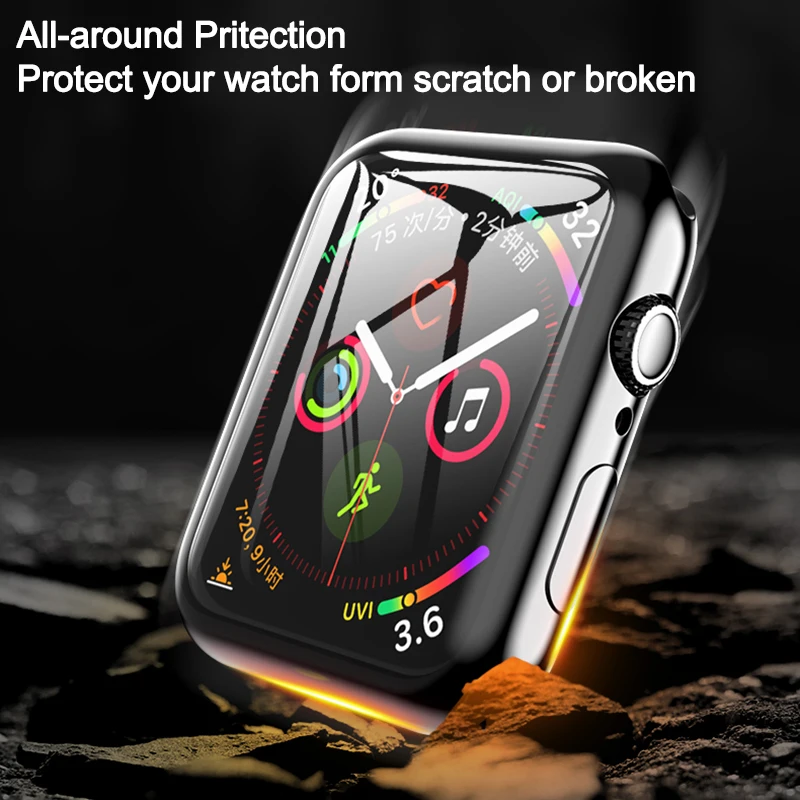 Элегантный чехол для часов Apple Watch series 5 4 3 2 1 кожаный 42 мм 38 м 40 44 задняя крышка из