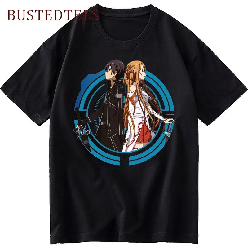 

Новинка, мужская летняя одежда Sword Art Online в стиле 90-х с принтом японского аниме Манга в стиле Харадзюку, Высококачественная хлопковая Повседн...