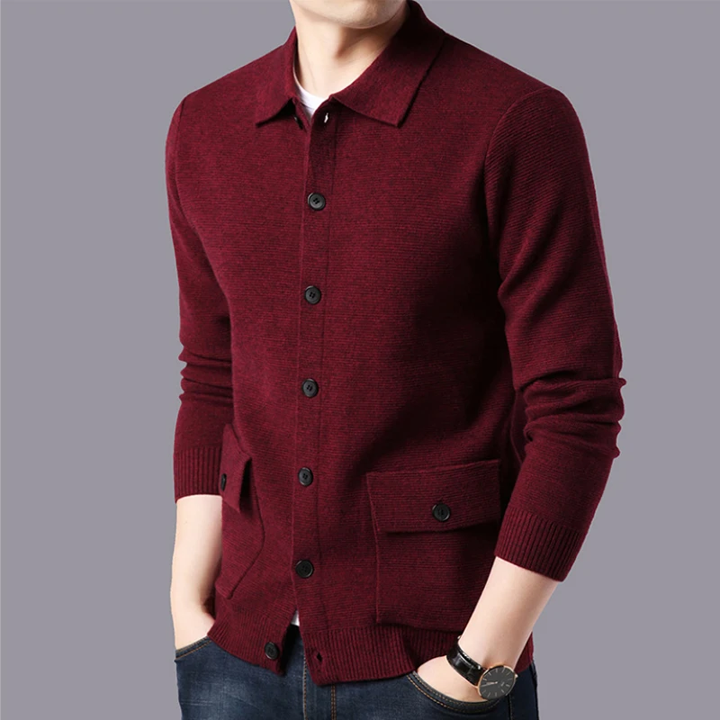 

2020 New Sweater Men Cashmere Warm Cardigan Men High Quality Fashion Wool Pull Homme Autumn Male Sweater Coat