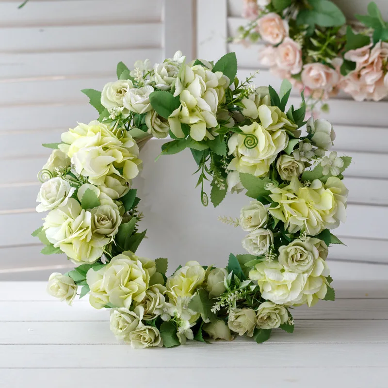 

Искусственный подсолнечника летнее венок-16 дюймов декоративный искусственный цветок Венок с желтым подсолнечника и зелеными листьями для ...