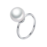 high quality original 10mm round pearl rings for women copper inlay cubic zirconia fashion korean jewelry rings wholesale 2021