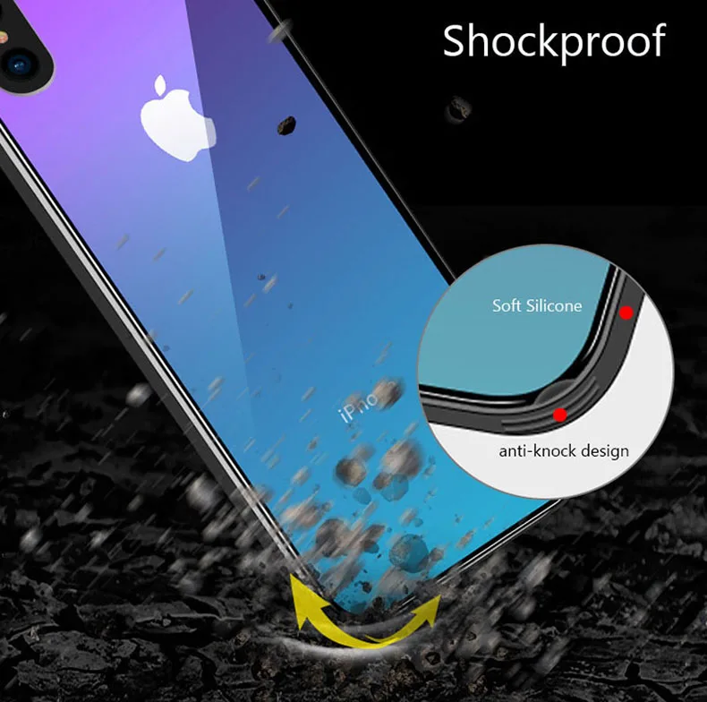 Роскошный градиентный стеклянный чехол Aurora для iPhone 11 pro X XS XR Max 6 6S 7 8 Plus Модный