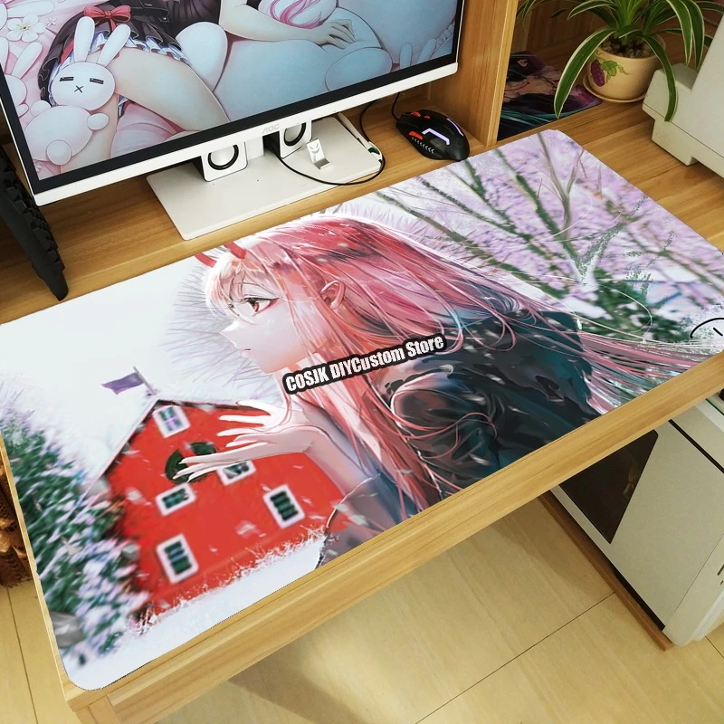 

New Anime Game DARLING in the FRANXX Zero Two Non Slip Mouse Pad Large Keyboard Desk Mat Mice Mat Play Accessories Drop shipping