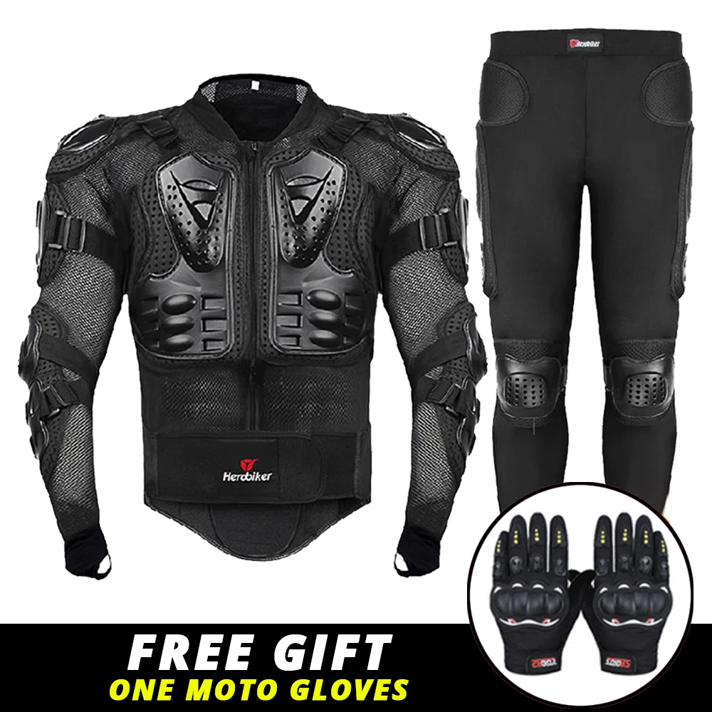 

Бронированная Защитная Экипировка для мотокросса, гоночного мотоцикла, мотоциклетная куртка + брюки ++ перчатки, защитная Экипировка для ез...