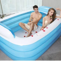 household oversized inflatable bathtub adult loverkid collapsible bath barrel thicken fold inflatable bath tub adults
