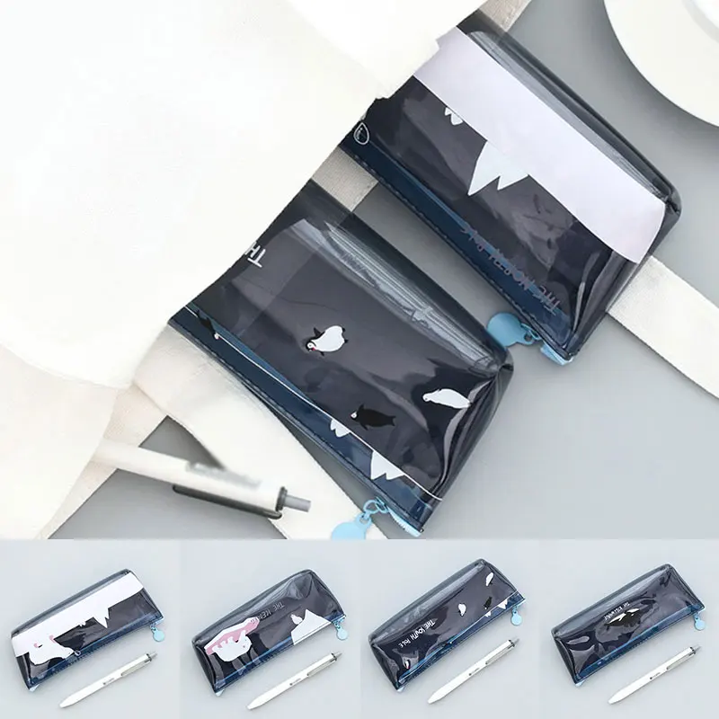 

Students Pencil Case Cartoon Transparent Animal Pencil Case For Kid Cute Fruit Pencil Bag Storage Pouch Office School Supplies