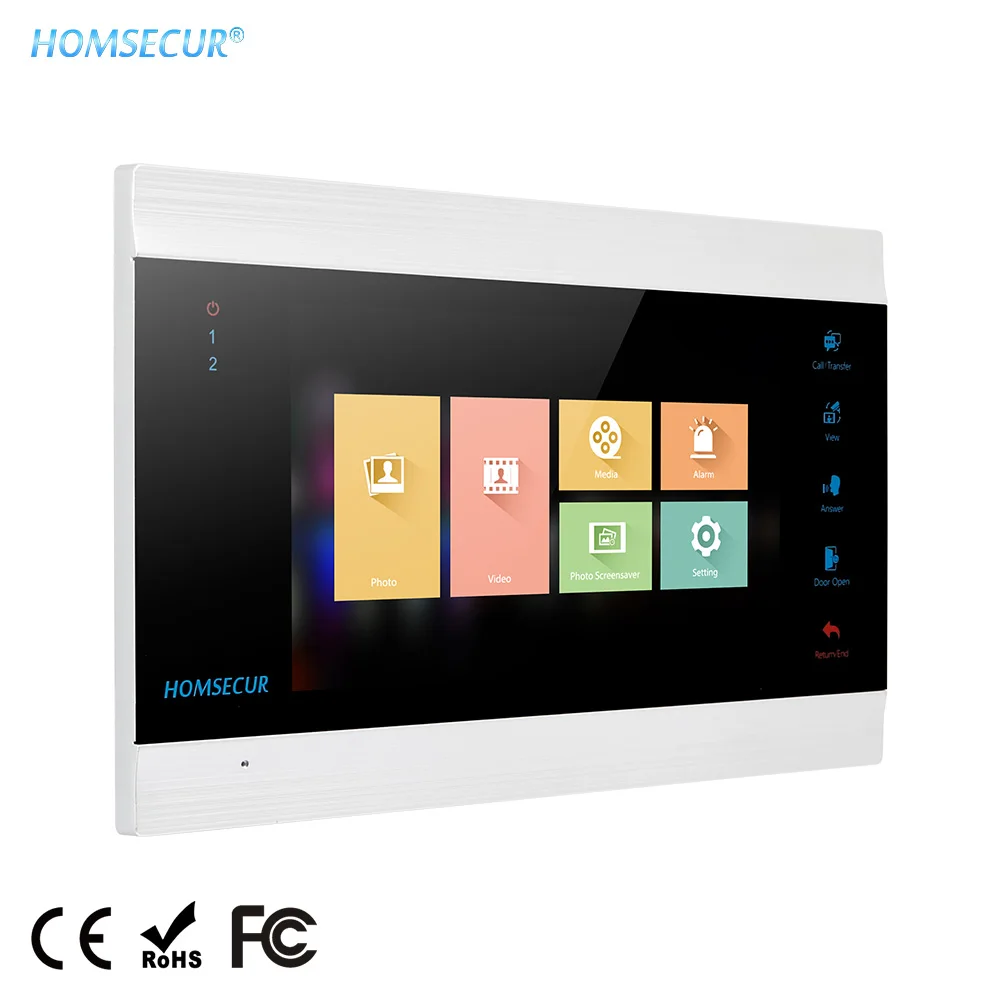 HOMSECUR BM705HD B 7 &quotTFT LCD 1024x600 внутренний монитор для домофона с блоком питания