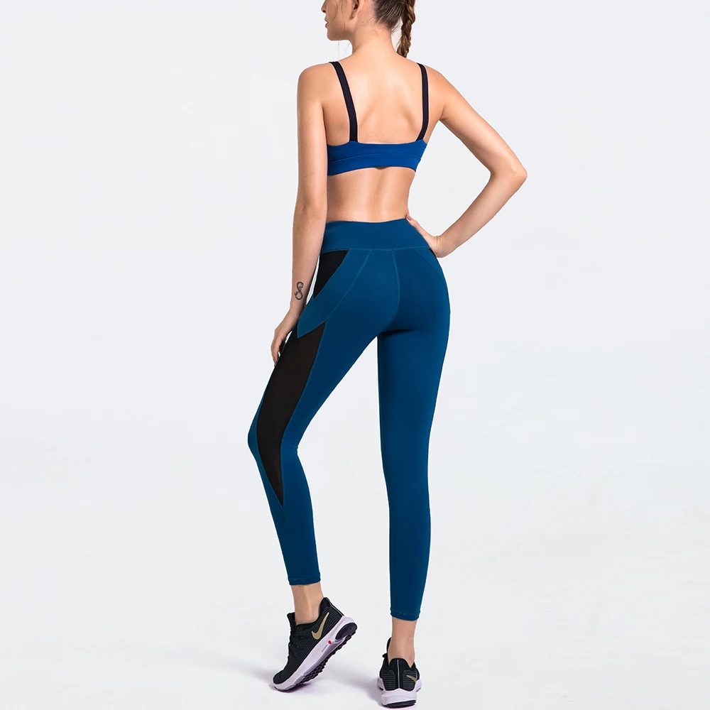 

2020 New Trainning Set Women Fitness Clothing Active Sportswear High Waist Gym Leggings Tights Workout Bra 2 Piece Sport Suit