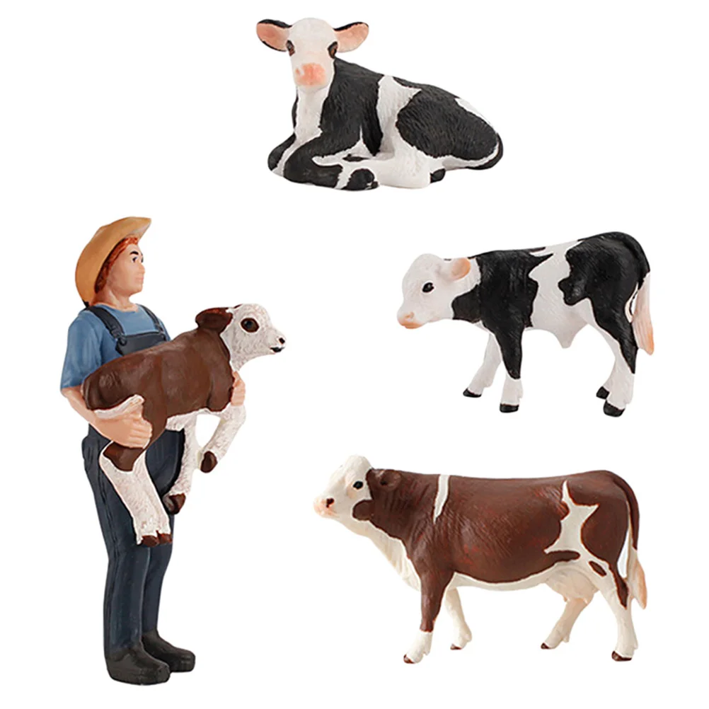 

4pcs/Set Farm Cattle Model Simulation Cattle Children Simulation Animal